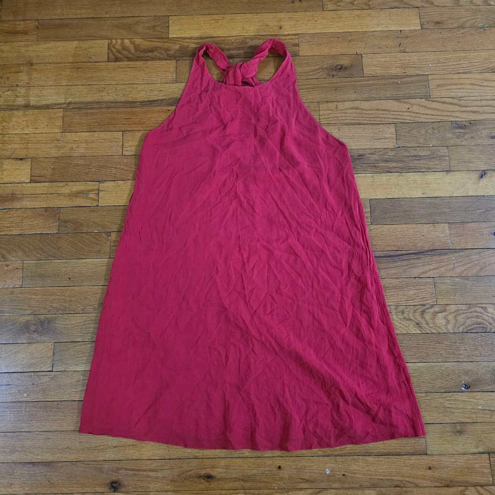 Alice + Olivia Red Silk Blend Halter Dress Medium
